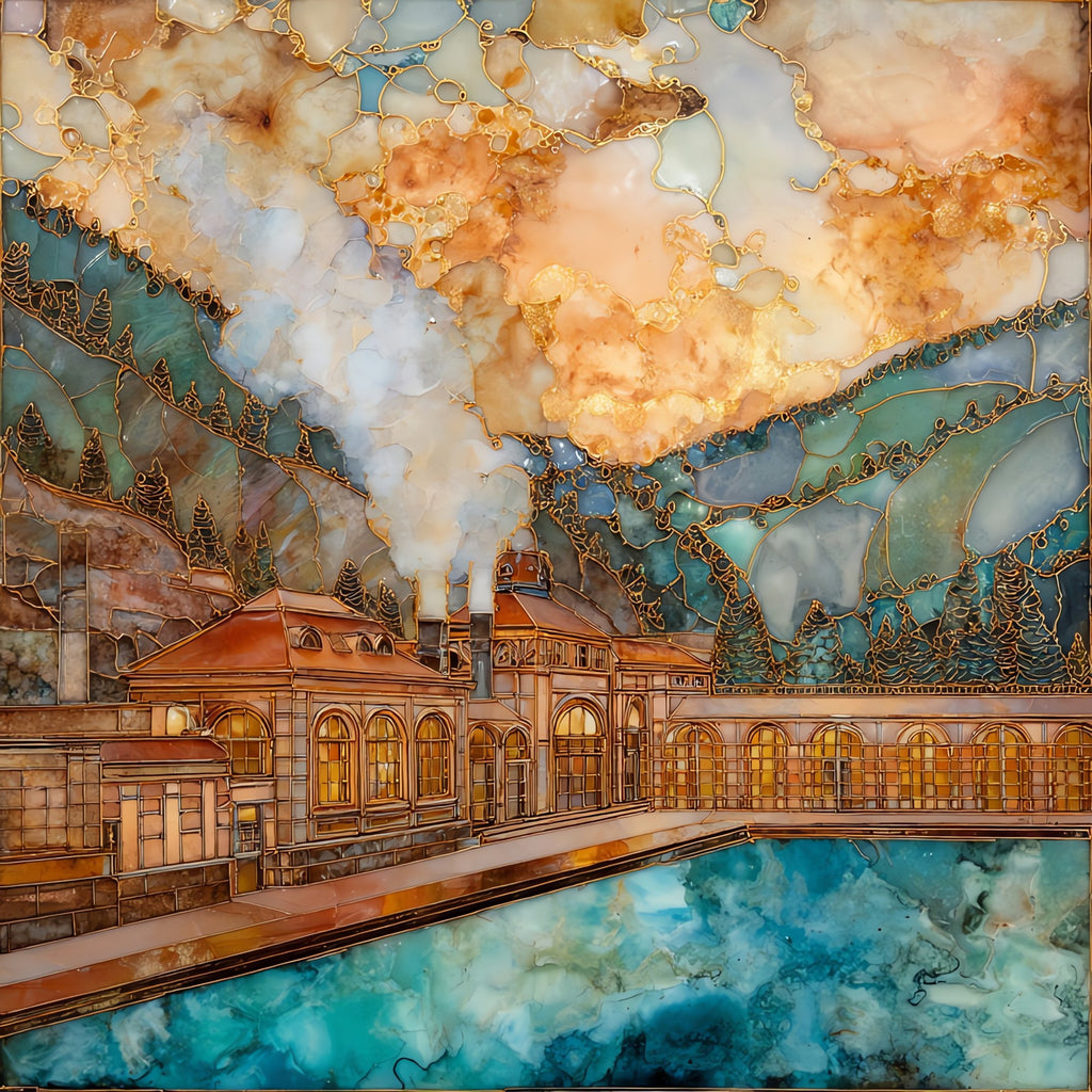 Glenwood Springs hot pool Ceramic Art Tile — ceramic art tile