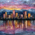 Denver skyline from Sloans Lake Denver Metro Ceramic Art Tile — ceramic art tile