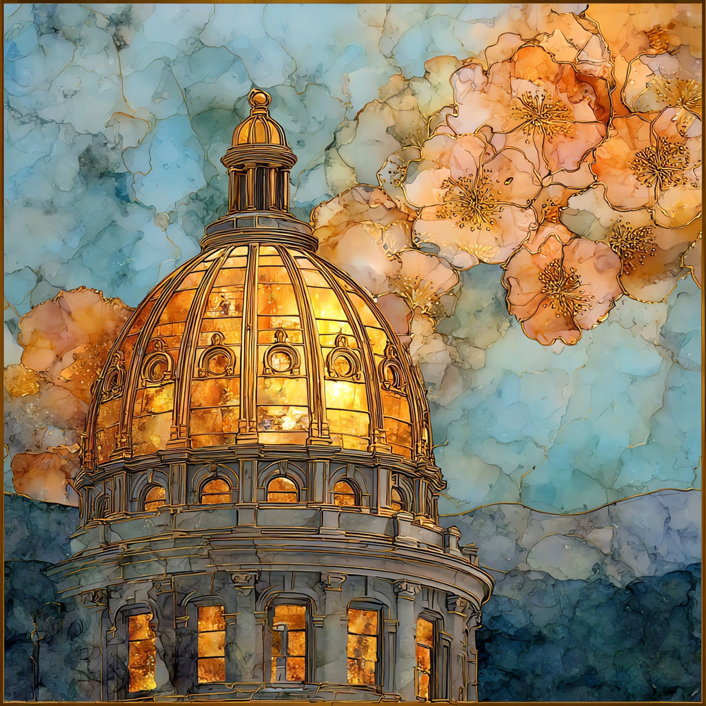 Colorado State Capitol dome Denver Metro Ceramic Art Tile — ceramic art tile