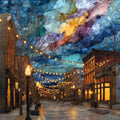 Larimer Square at twilight Denver Metro Ceramic Art Tile — ceramic art tile