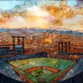 Coors Field with skyline Denver Metro Ceramic Art Tile — ceramic art tile