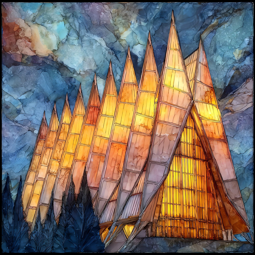 Air Force Academy Cadet Chapel Front Range Ceramic Art Tile — ceramic art tile