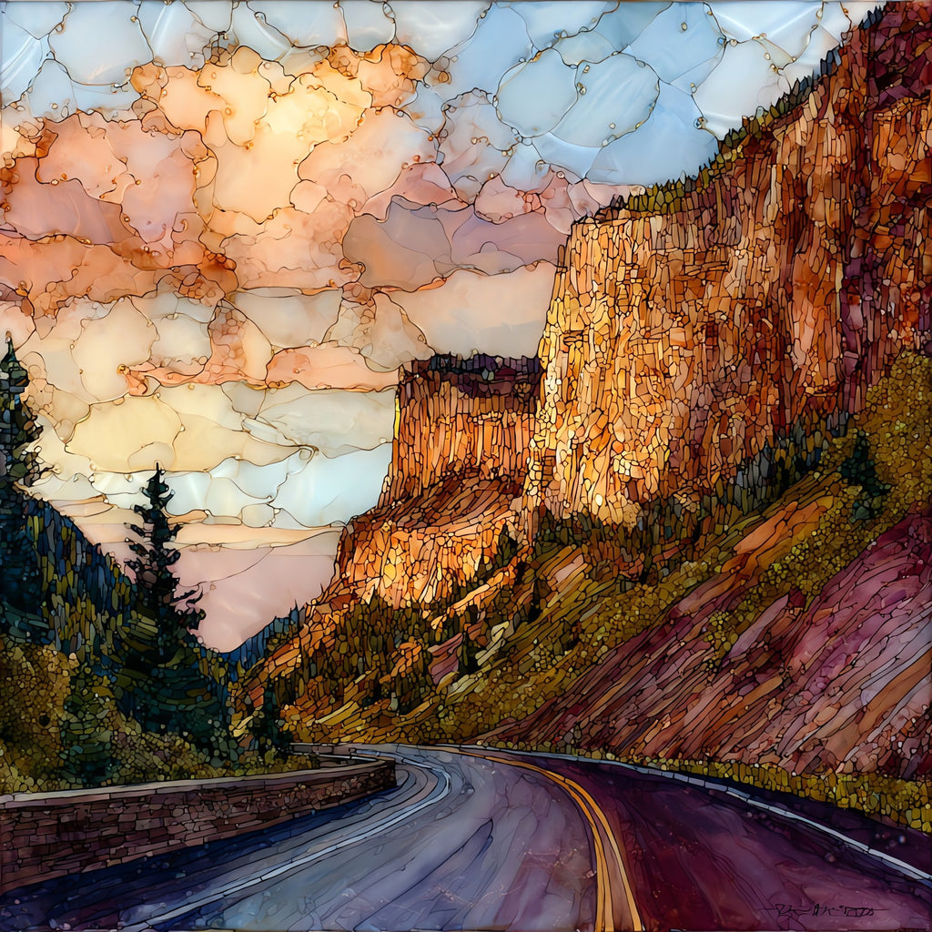 Million Dollar Highway San Juans Ceramic Art Tile — ceramic art tile