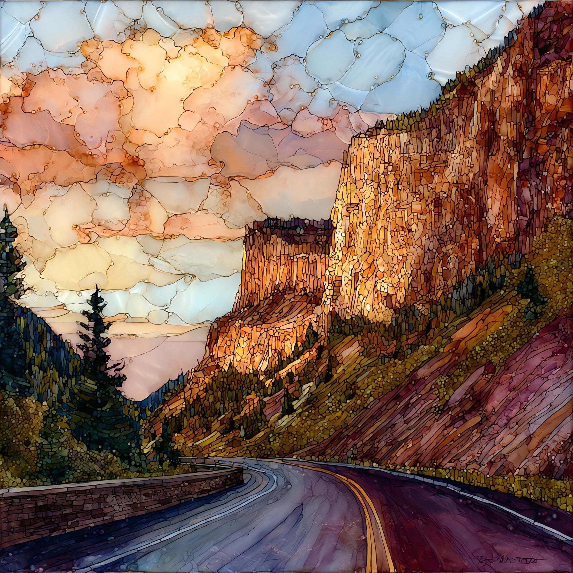 Million Dollar Highway San Juans Ceramic Art Tile — ceramic art tile