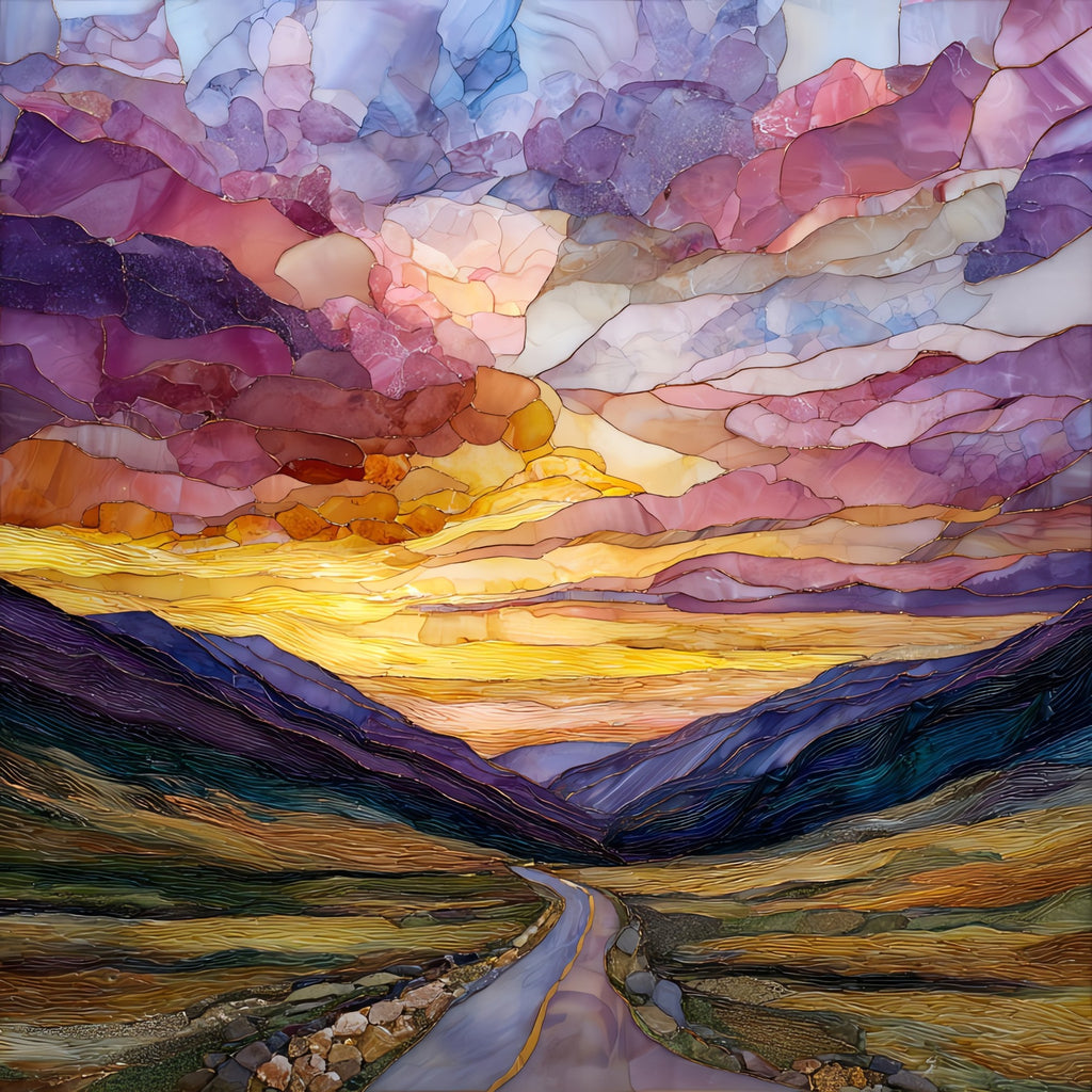 Trail Ridge byway sunset Rocky Mountain National Park Ceramic Art Tile — ceramic art tile