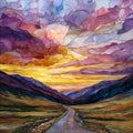 Trail Ridge byway sunset Rocky Mountain National Park Ceramic Art Tile — ceramic art tile