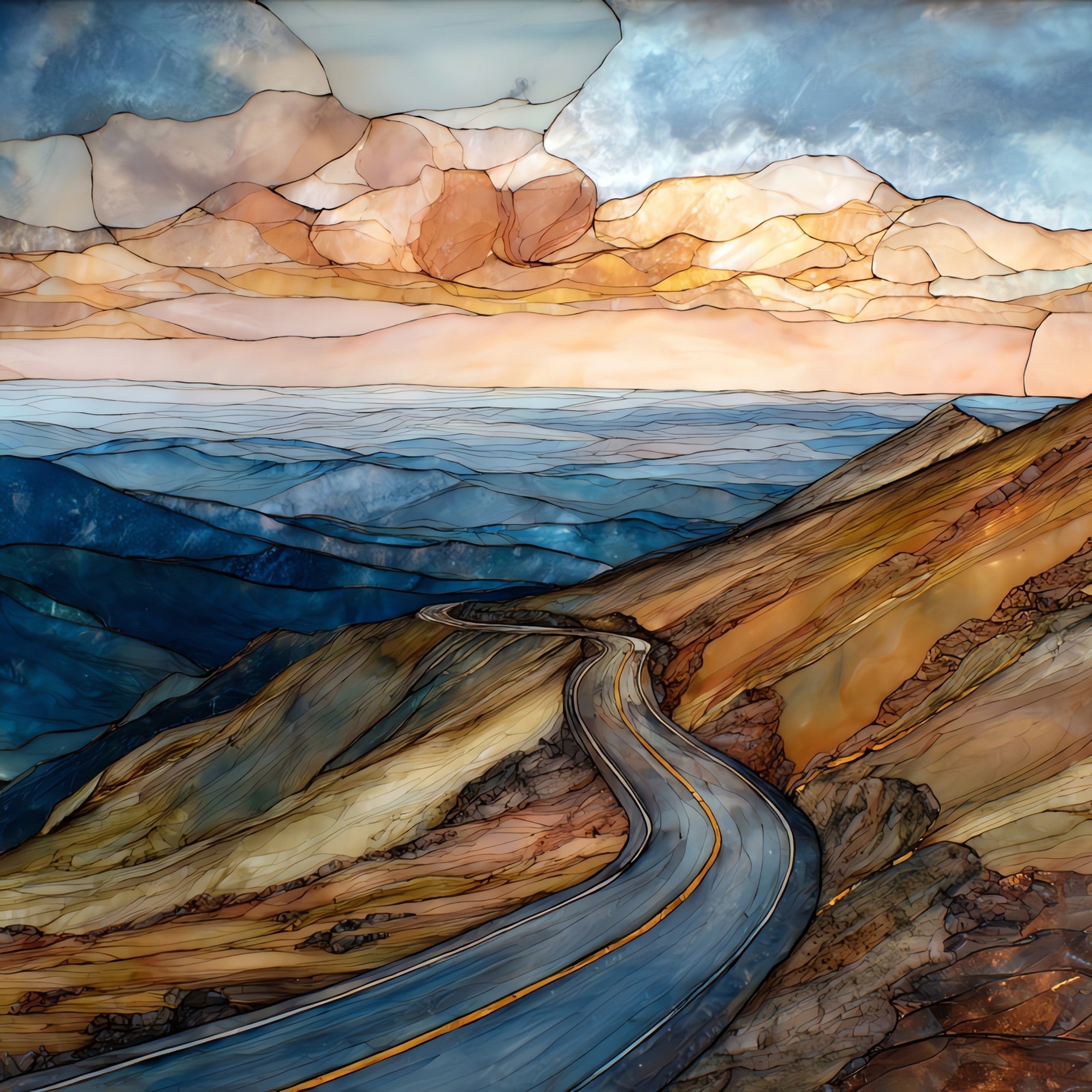 Pikes Peak Highway Front Range Ceramic Art Tile — ceramic art tile