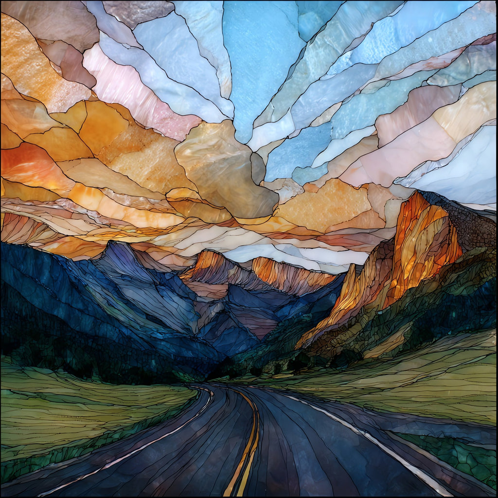 Peak to Peak Highway Front Range Ceramic Art Tile — ceramic art tile