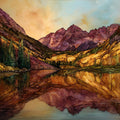 Maroon Lake reflection Elk Range Ceramic Art Tile — ceramic art tile