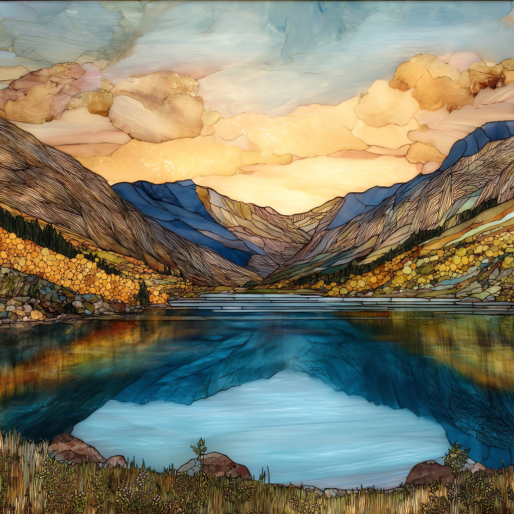 Twin Lakes below Mt Elbert Sawatch Range Ceramic Art Tile — ceramic art tile