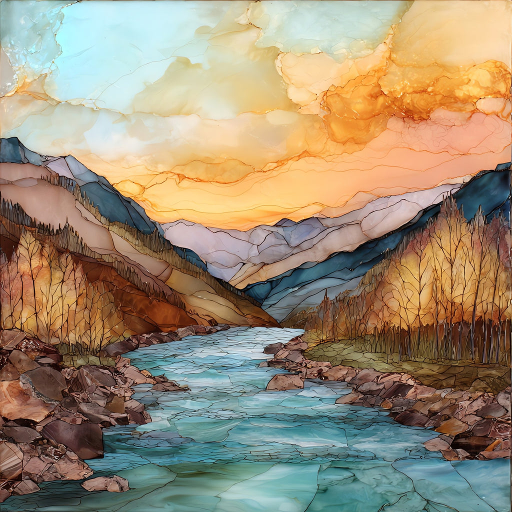 Eagle River at Vail Eagle Valley Ceramic Art Tile — ceramic art tile