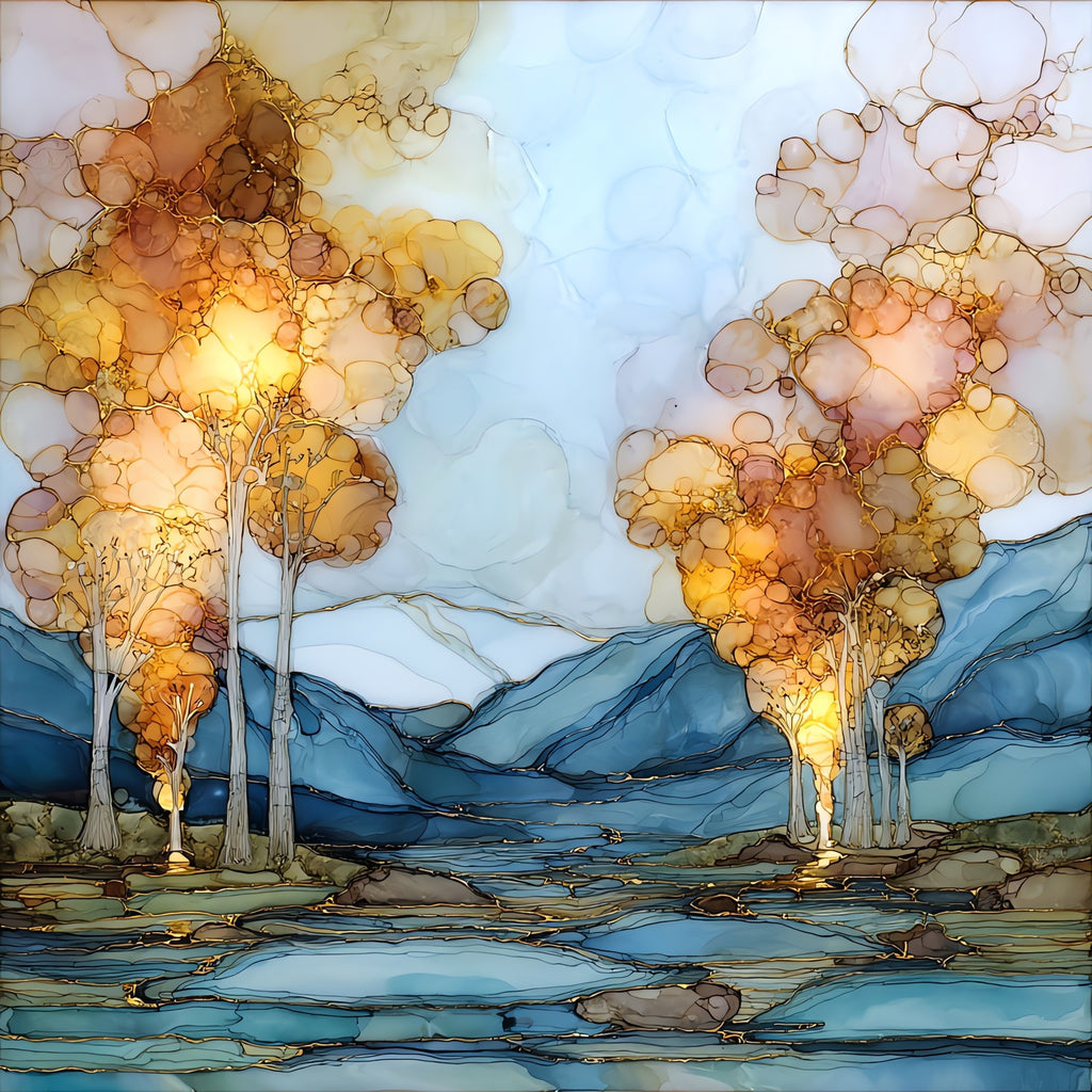 Cottonwood Hot Springs Sawatch Range Ceramic Art Tile — ceramic art tile