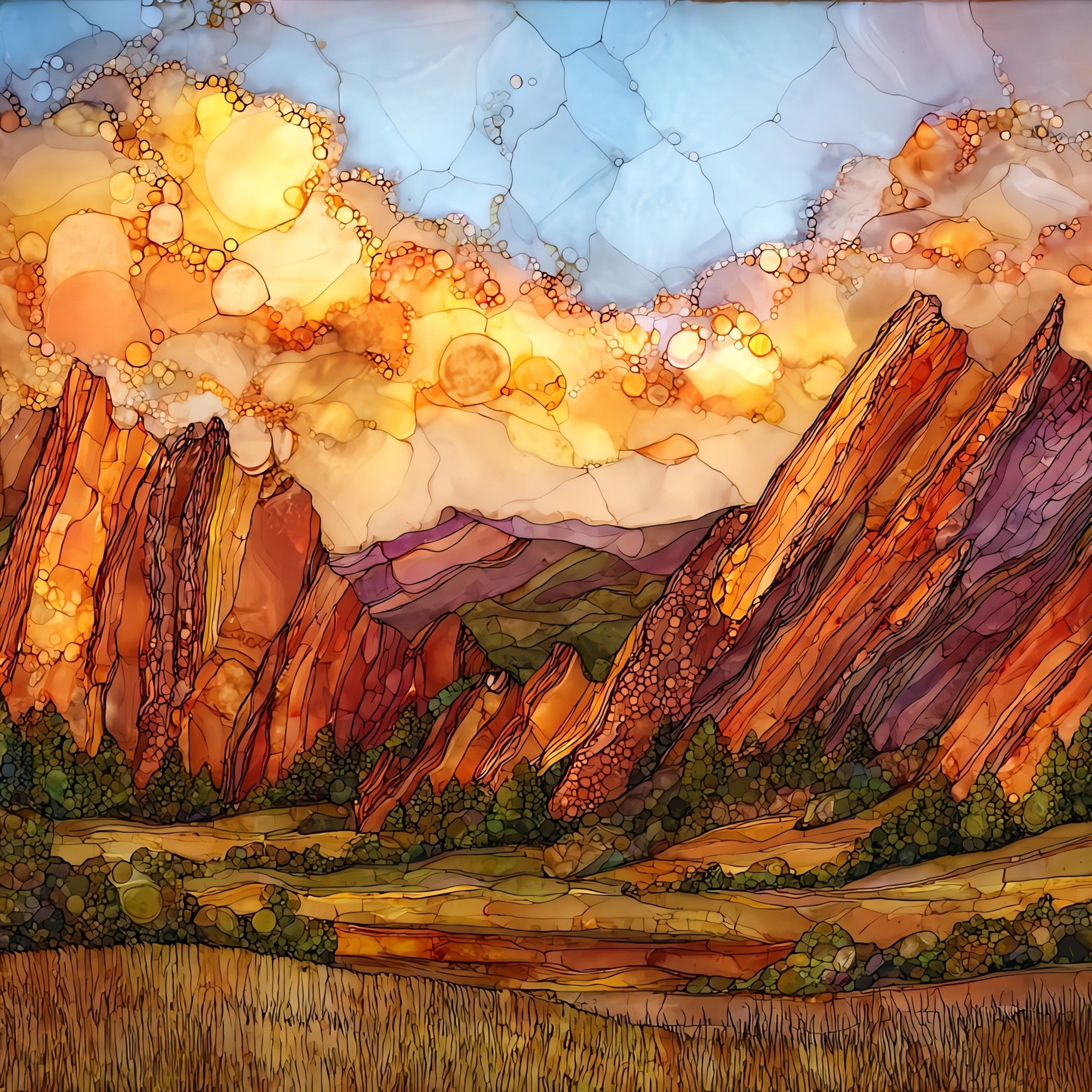 Roxborough State Park hogbacks Front Range — ceramic art tile