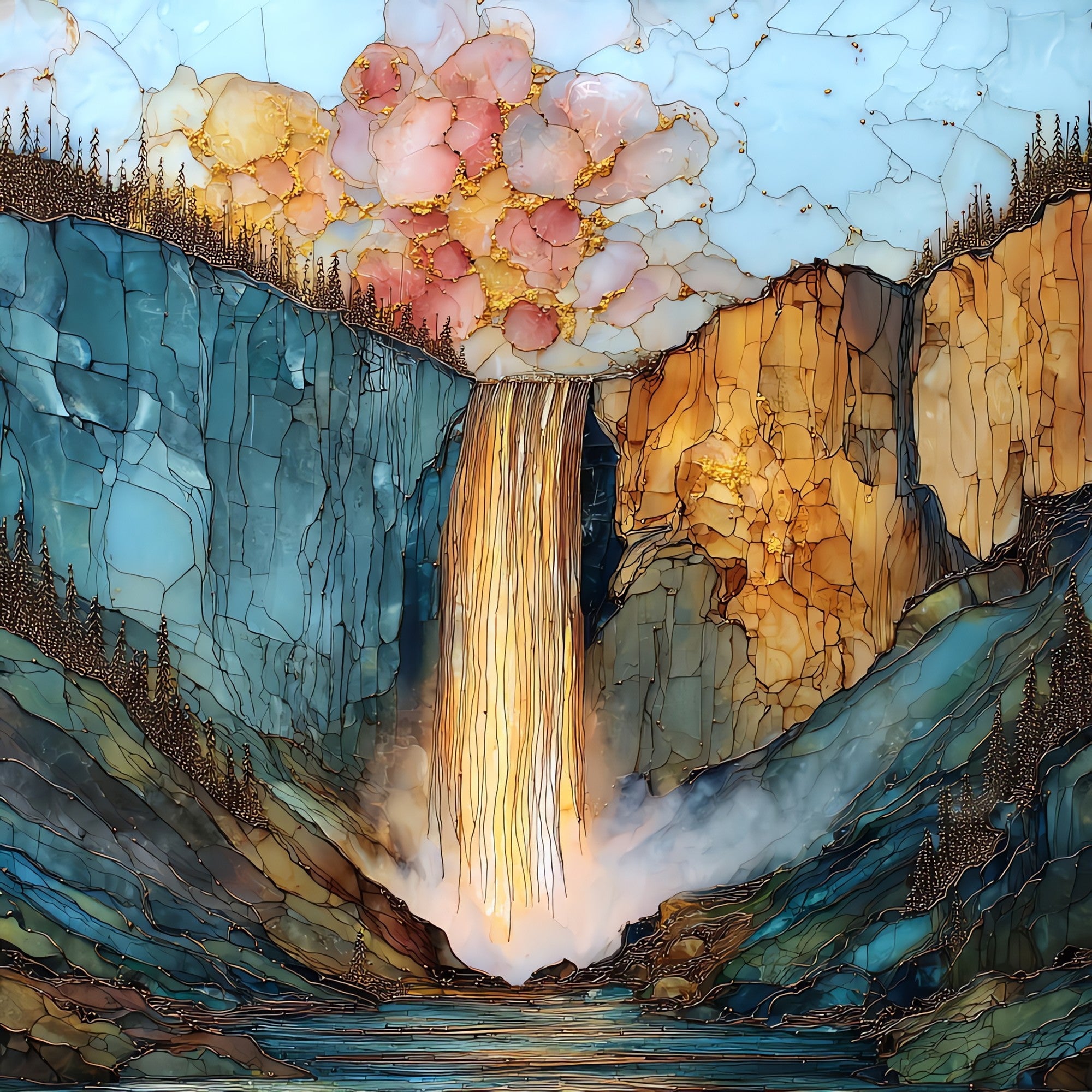 Bridal Veil Falls Telluride San Juans Ceramic Art Tile — ceramic art tile