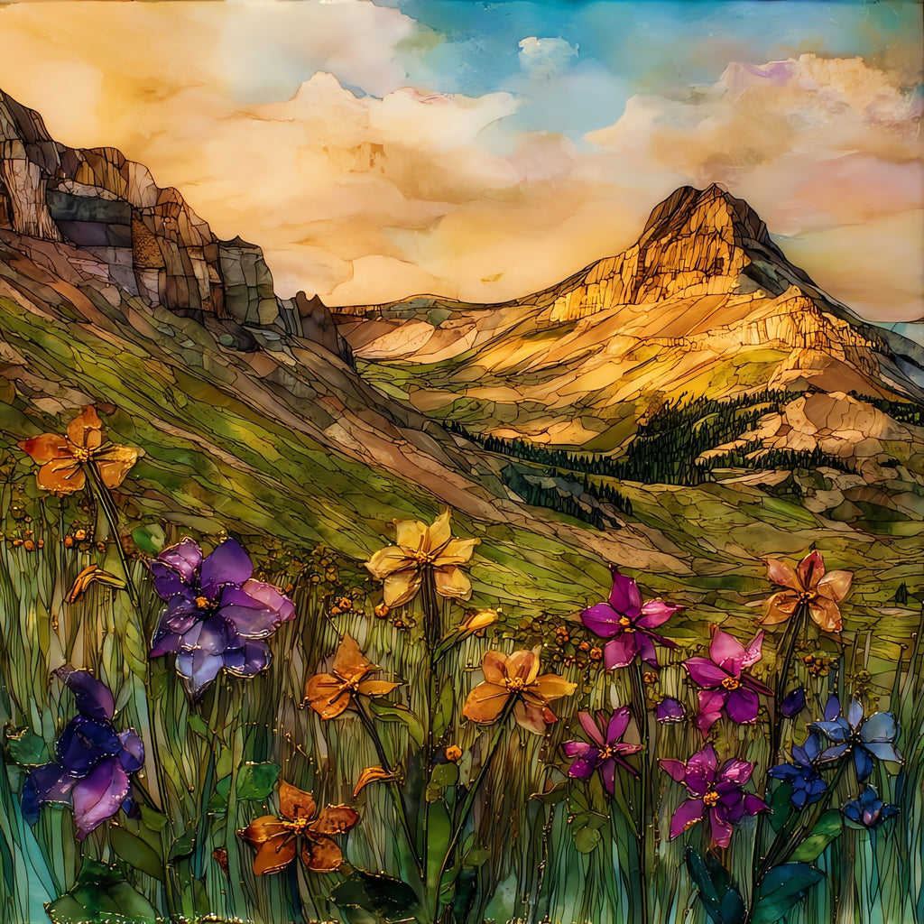 Yankee Boy Basin wildflowers San Juans Ceramic Art Tile — ceramic art tile
