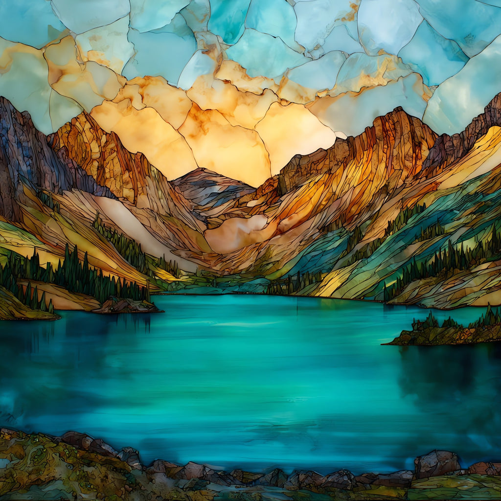 Ice Lake Basin turquoise San Juans Ceramic Art Tile — ceramic art tile