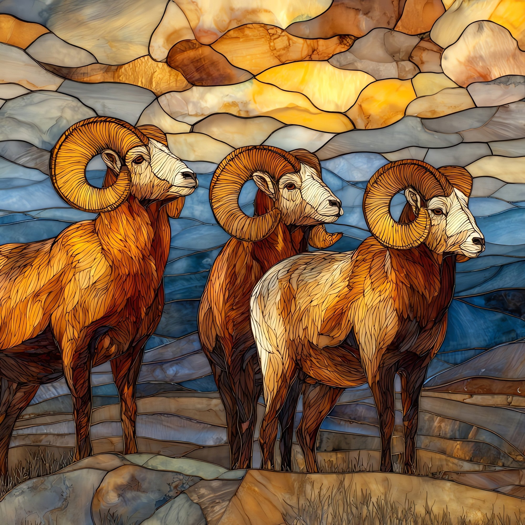 Bighorn sheep Mount Evans Front Range Ceramic Art Tile — ceramic art tile