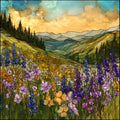 Wildflower super bloom Crested Butte Elk Range Ceramic Art Tile — ceramic art tile