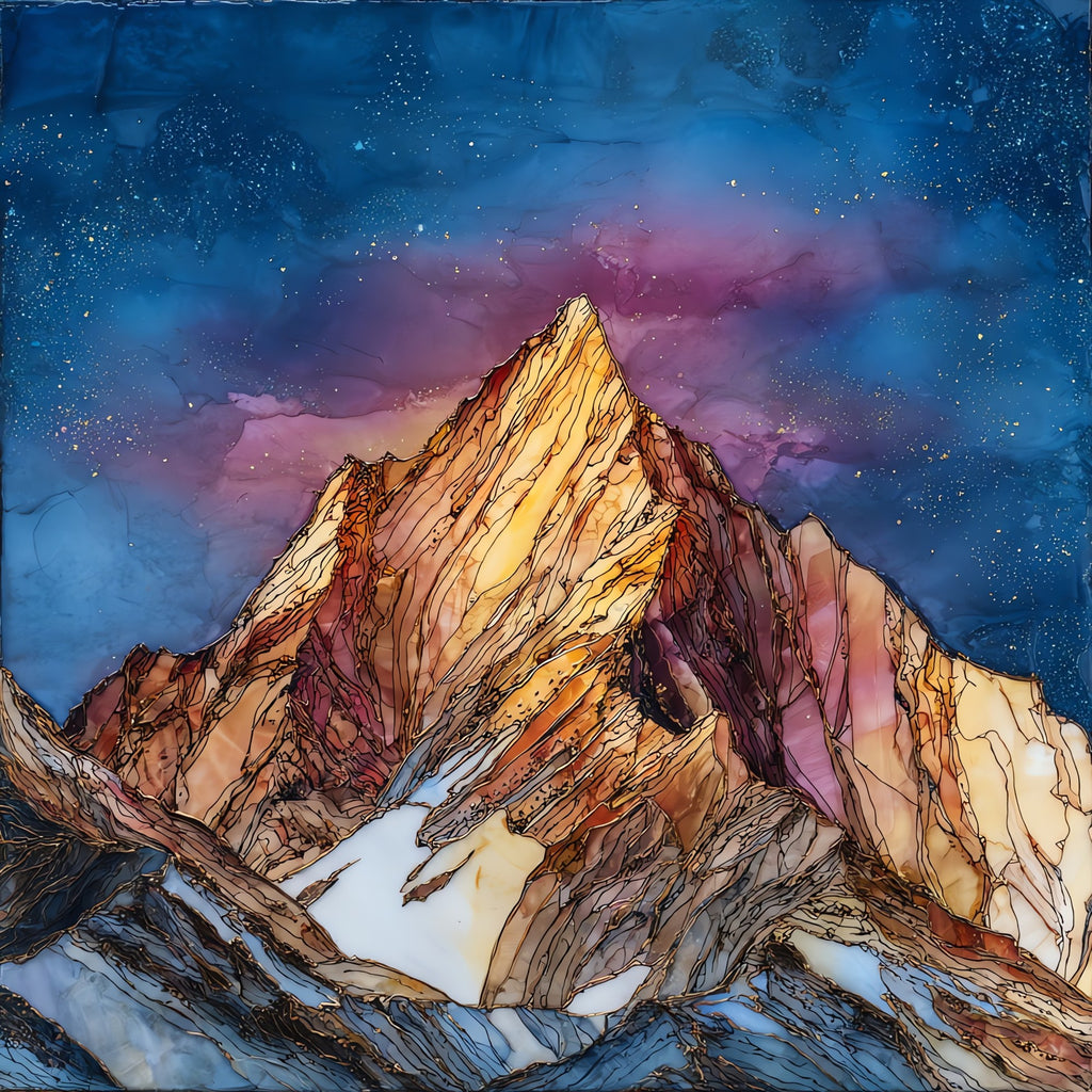 Snowy Mount Sneffels alpenglow San Juans Ceramic Art Tile — ceramic art tile