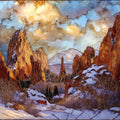 Snow on Garden of the Gods Front Range Ceramic Art Tile — ceramic art tile