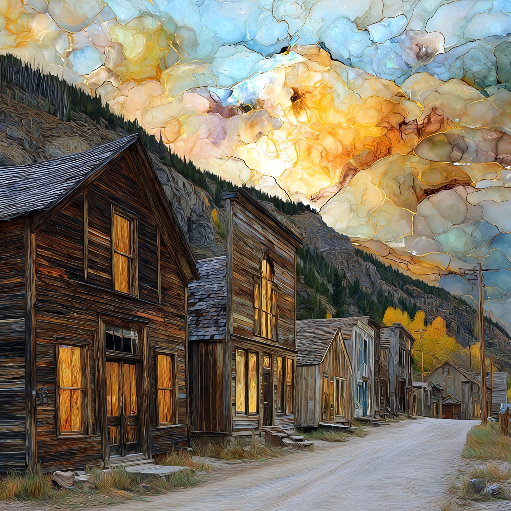 St Elmo ghost town Sawatch Range Ceramic Art Tile — ceramic art tile