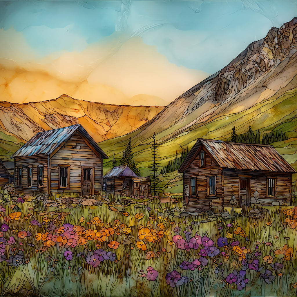 Vicksburg ghost town Sawatch Range Ceramic Art Tile — ceramic art tile