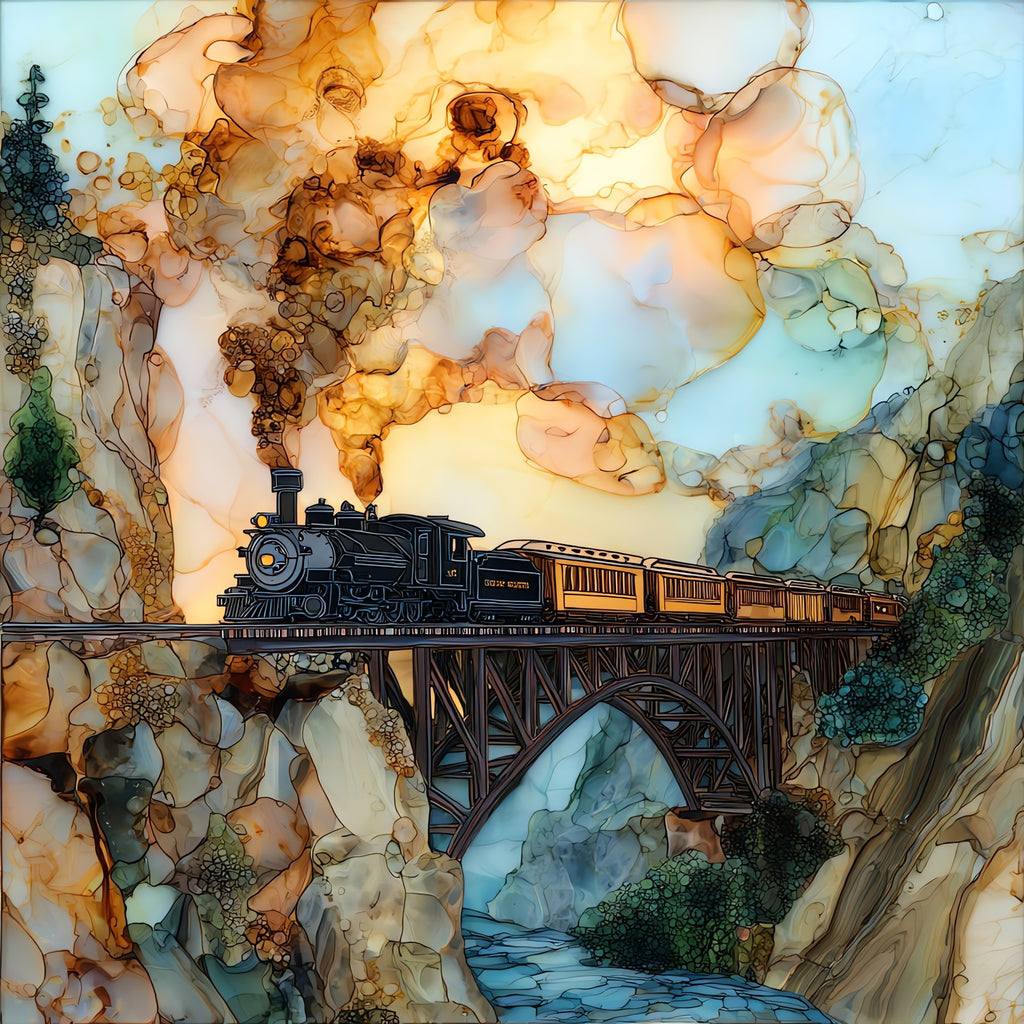 Durango-Silverton at High Bridge San Juans Ceramic Art Tile — ceramic art tile