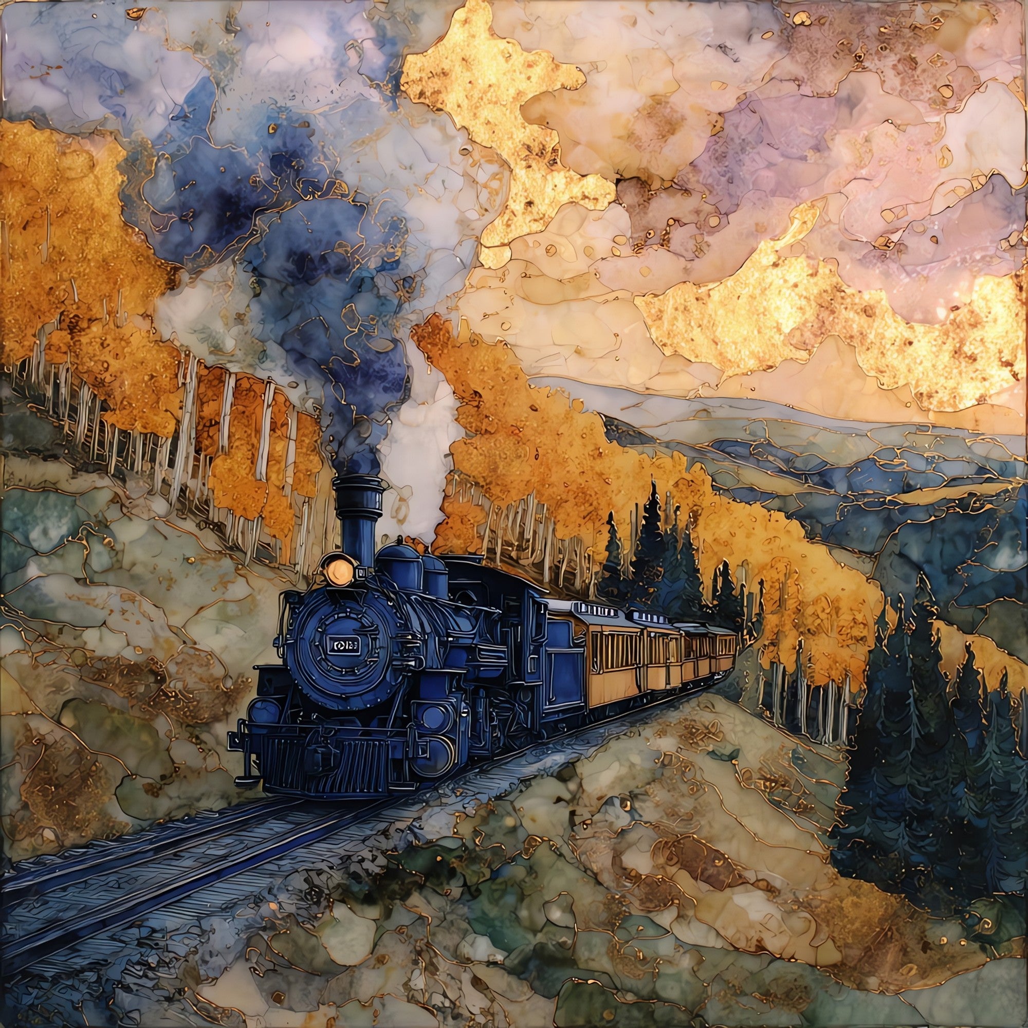 Cumbres & Toltec at Cumbres Pass San Juans Ceramic Art Tile — ceramic art tile