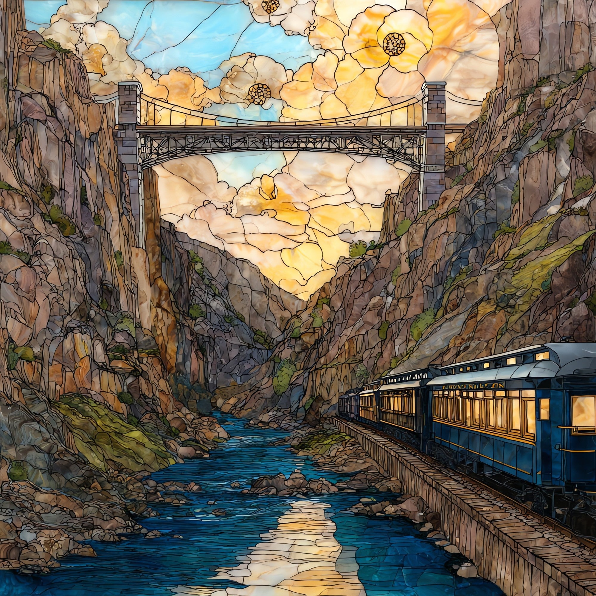 Royal Gorge Route train Ceramic Art Tile — ceramic art tile