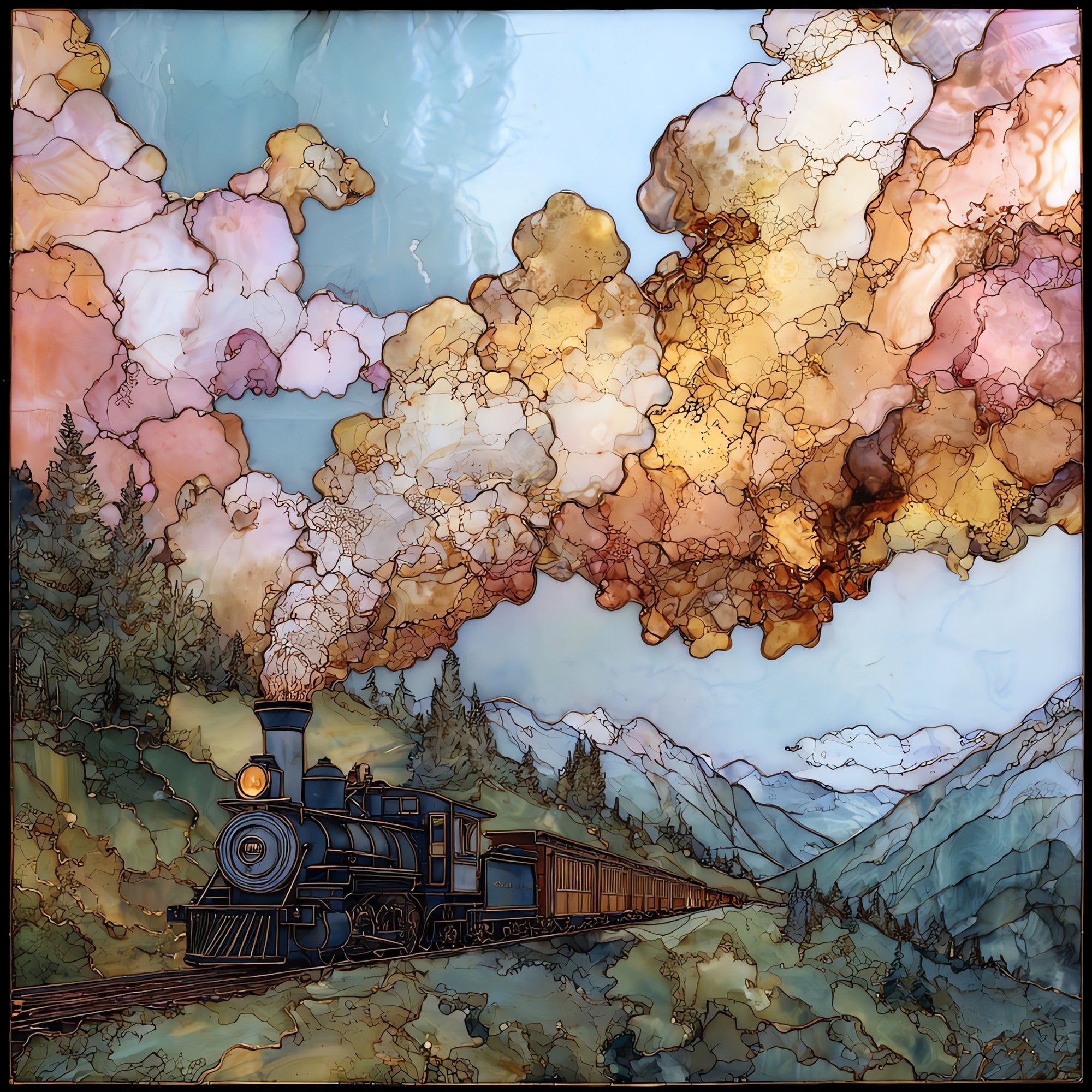 Leadville C&S at French Gulch Sawatch Range Ceramic Art Tile — ceramic art tile