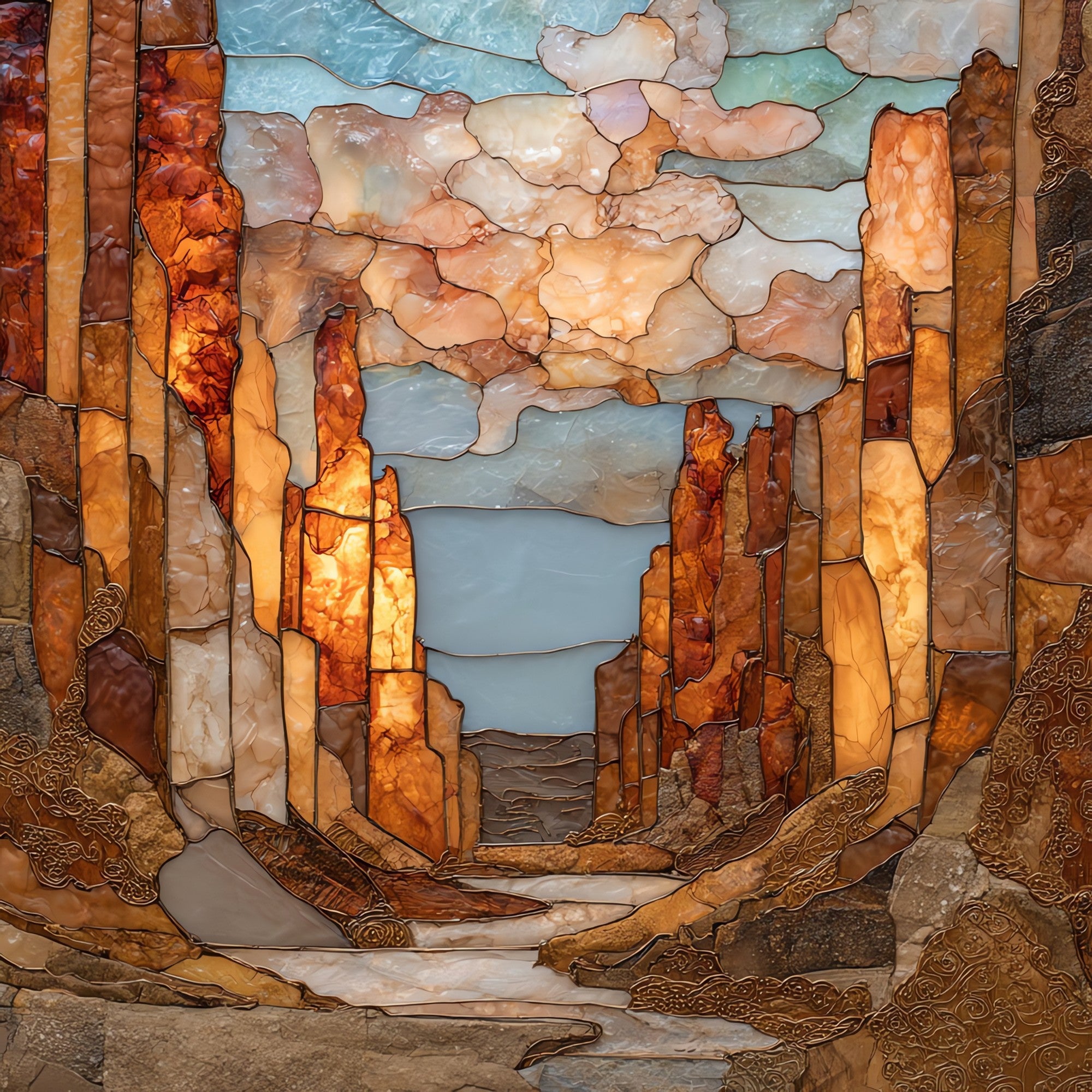 Picture Canyon petroglyphs Ceramic Art Tile — ceramic art tile