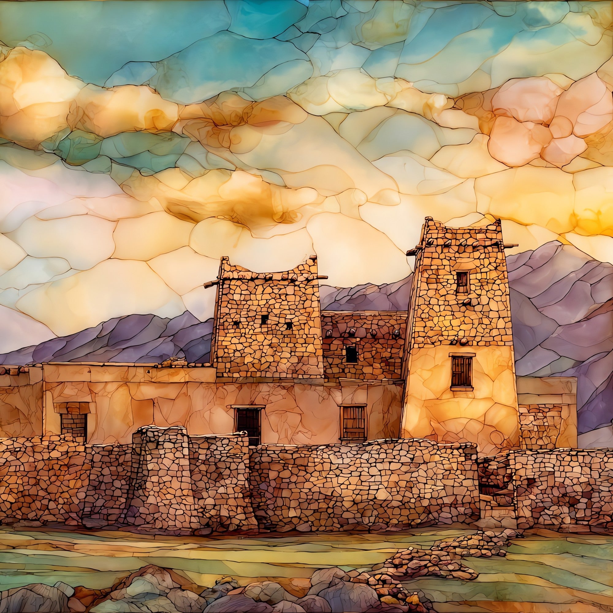 Bents Old Fort Ceramic Art Tile — ceramic art tile