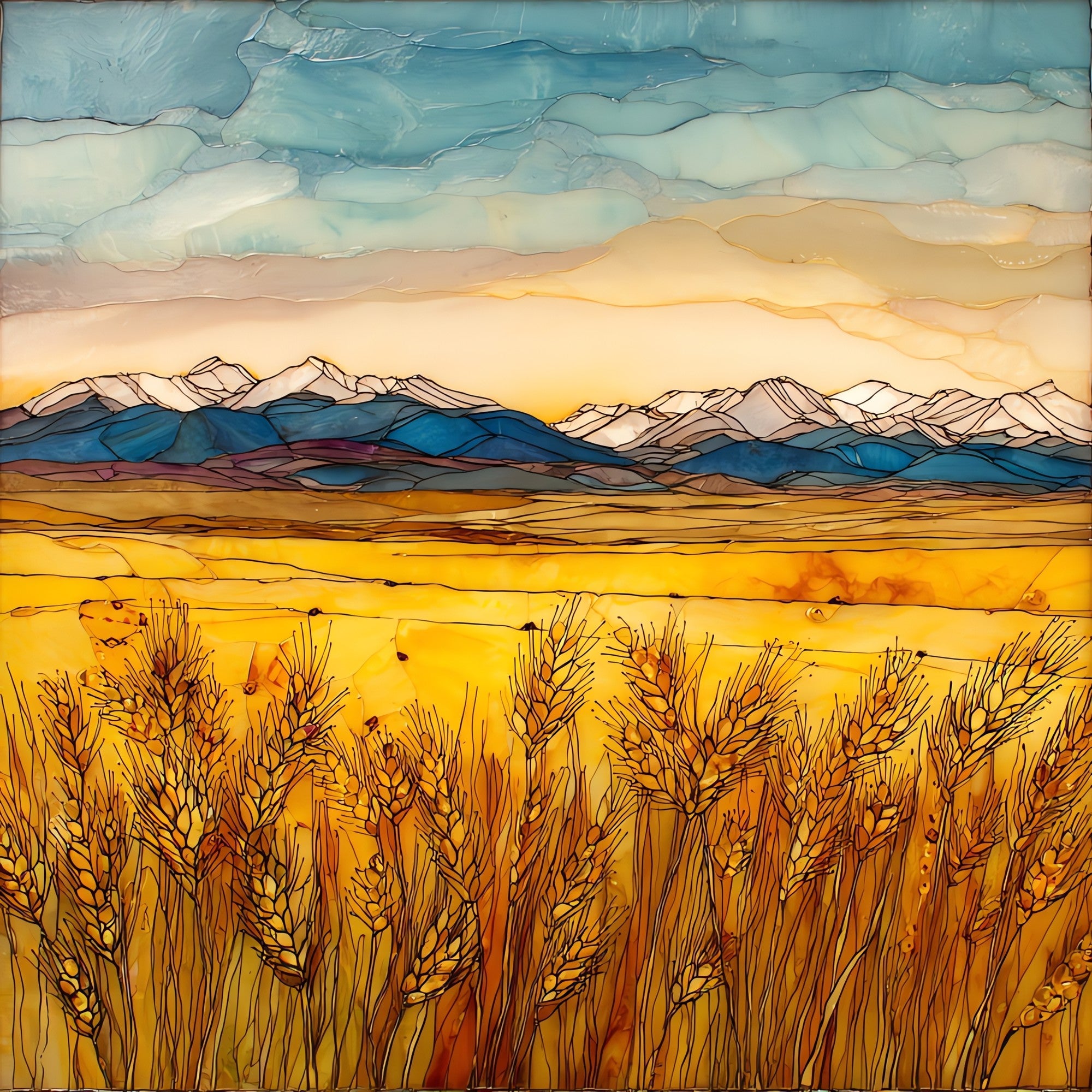 Wheat fields eastern plains Ceramic Art Tile — ceramic art tile