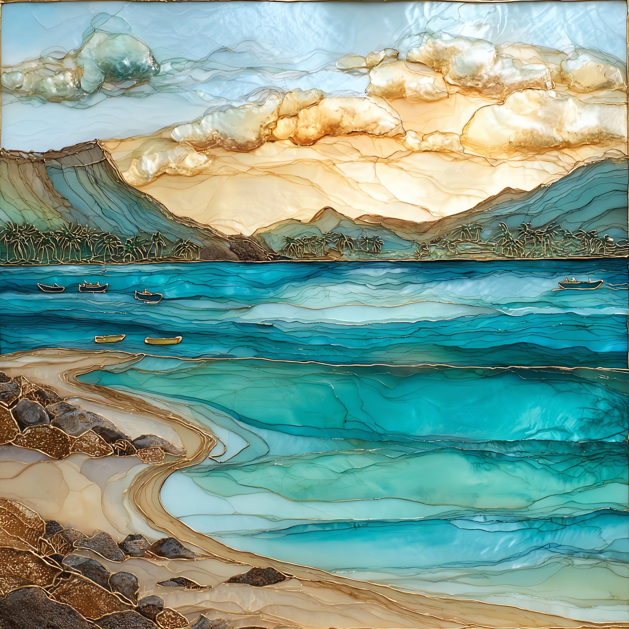 Kailua Beach Oahu Ceramic Art Tile — ceramic art tile