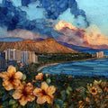 Diamond Head Summit Oahu Ceramic Art Tile — ceramic art tile