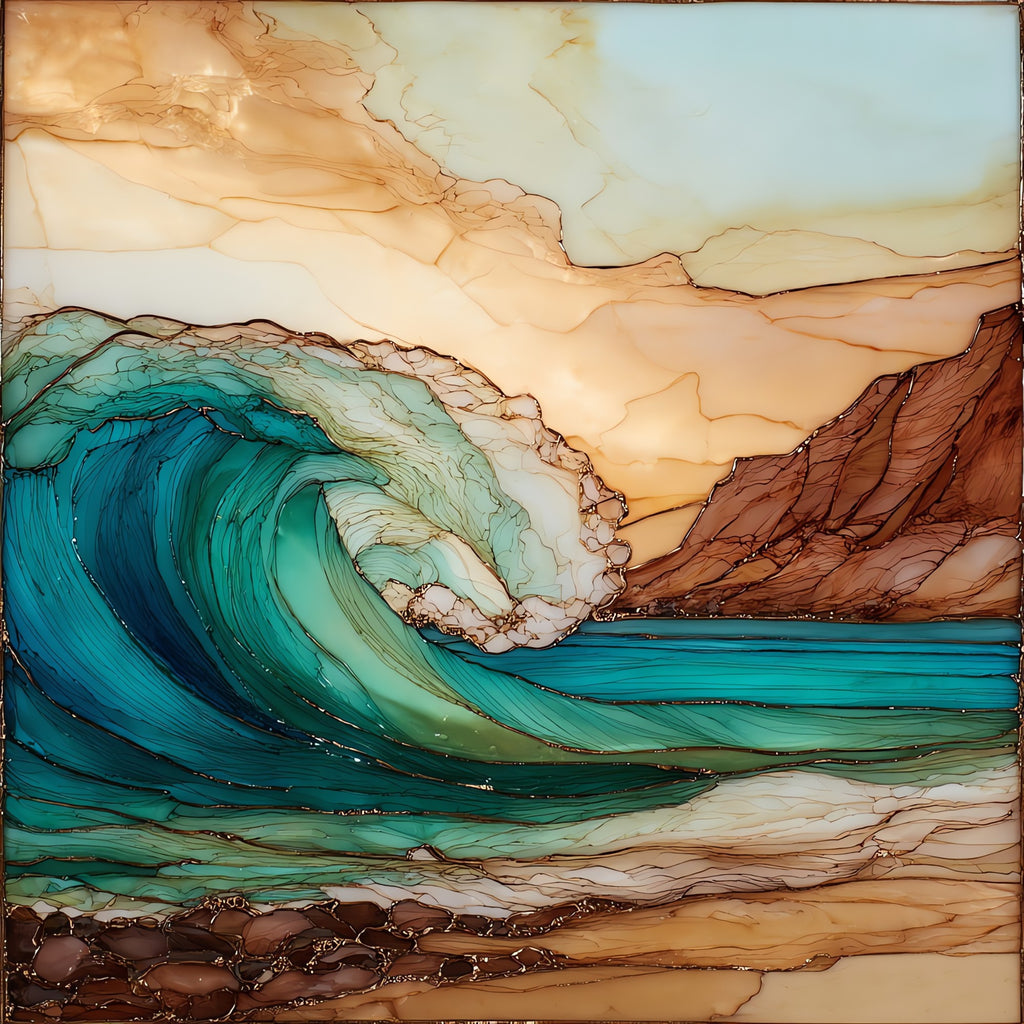Sandy Beach Oahu Ceramic Art Tile — ceramic art tile