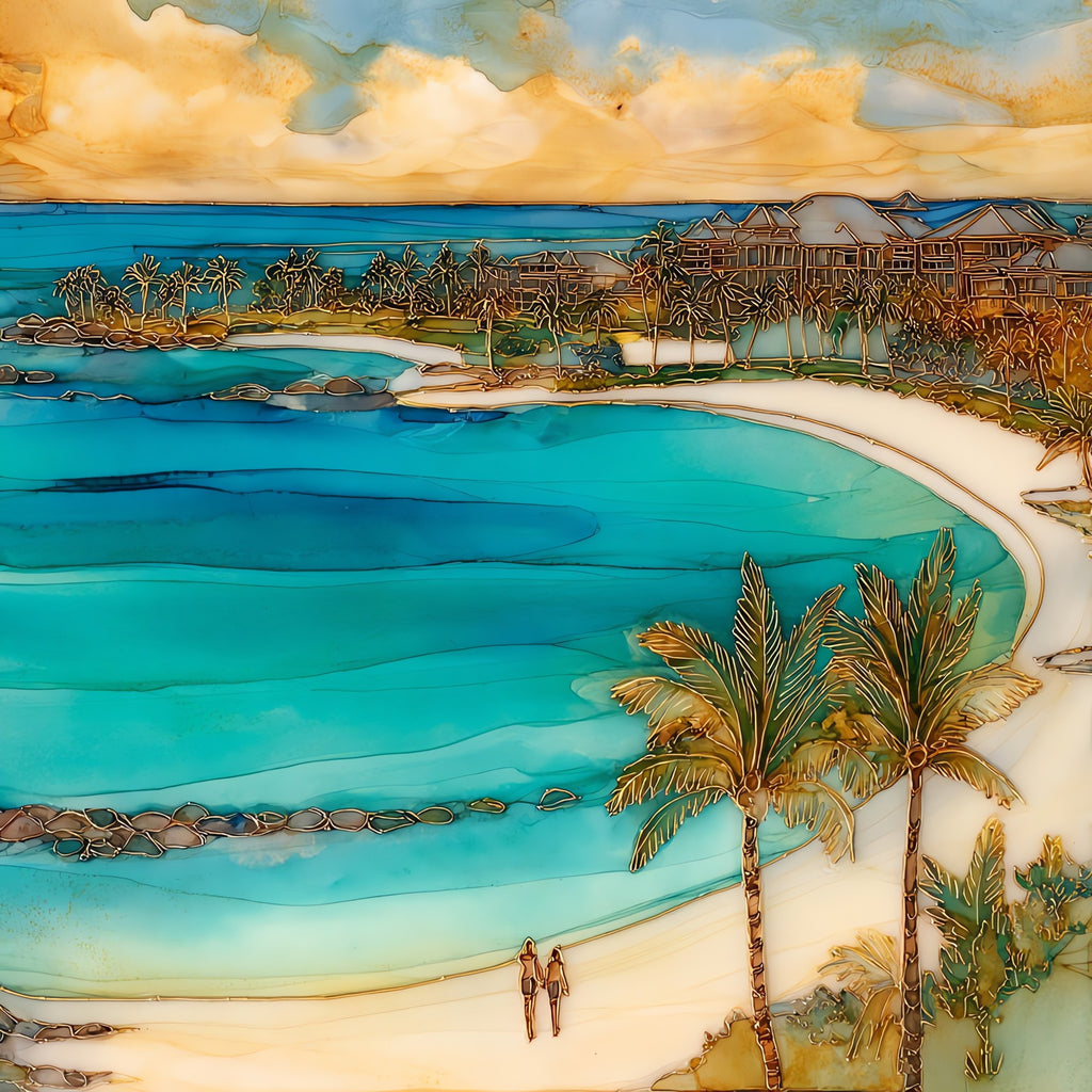 Ko Olina Lagoons Oahu Ceramic Art Tile — ceramic art tile