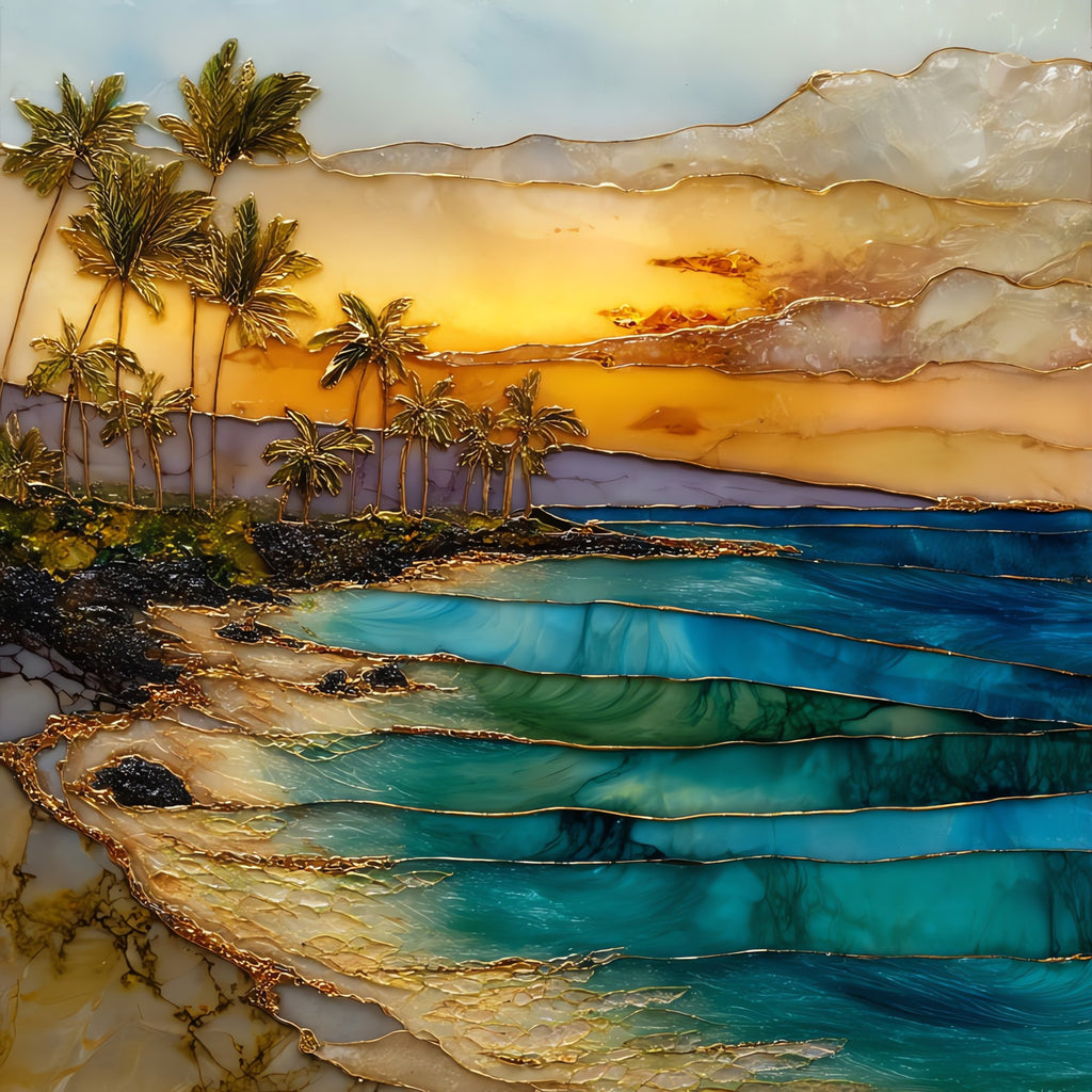Kaanapali Black Rock Maui Ceramic Art Tile — ceramic art tile