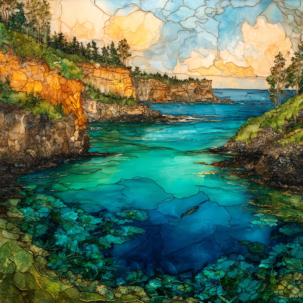 Honolua Bay Maui Ceramic Art Tile — ceramic art tile