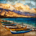 Hanakaoo Canoe Beach Maui Ceramic Art Tile — ceramic art tile