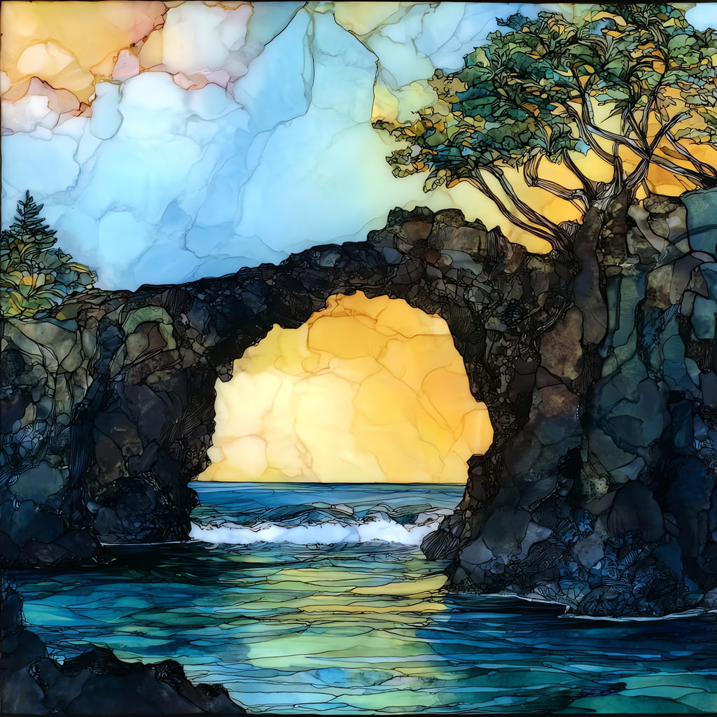 Pailoa Sea Arch Maui Ceramic Art Tile — ceramic art tile