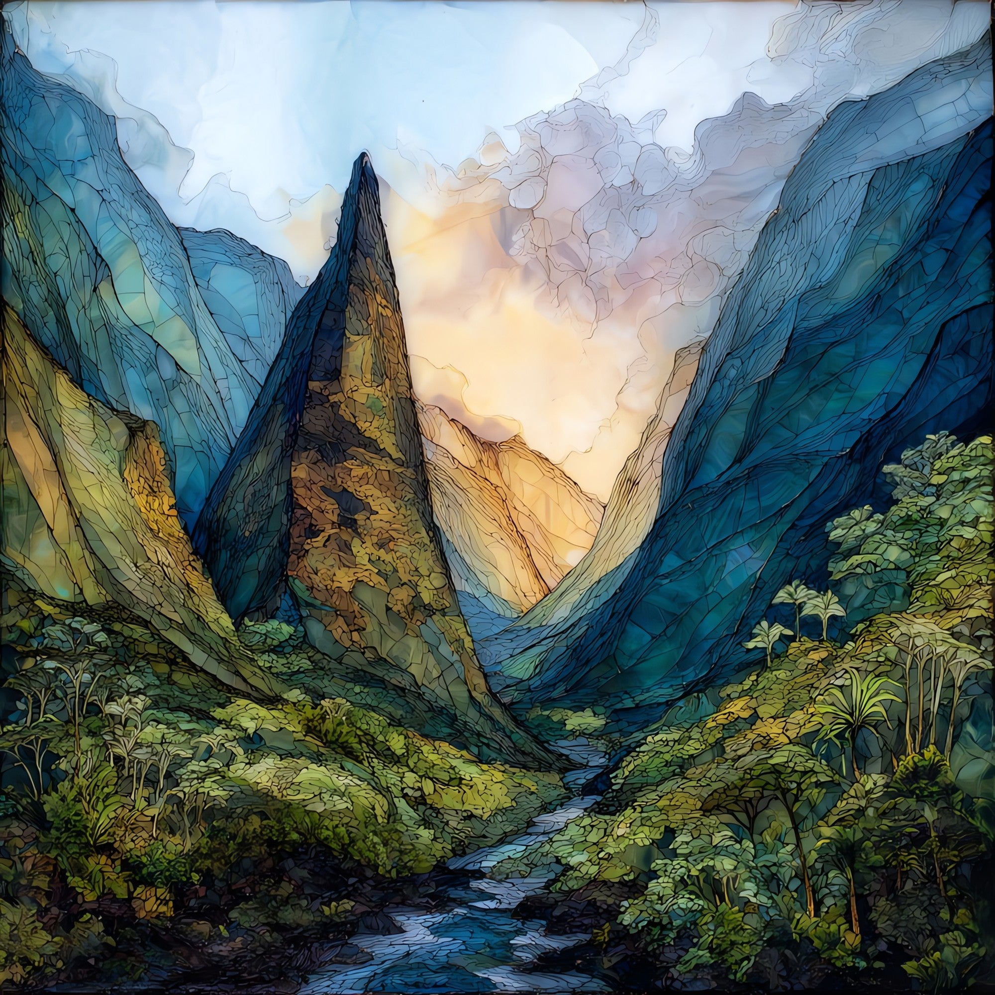 Iao Needle Maui Ceramic Art Tile — ceramic art tile