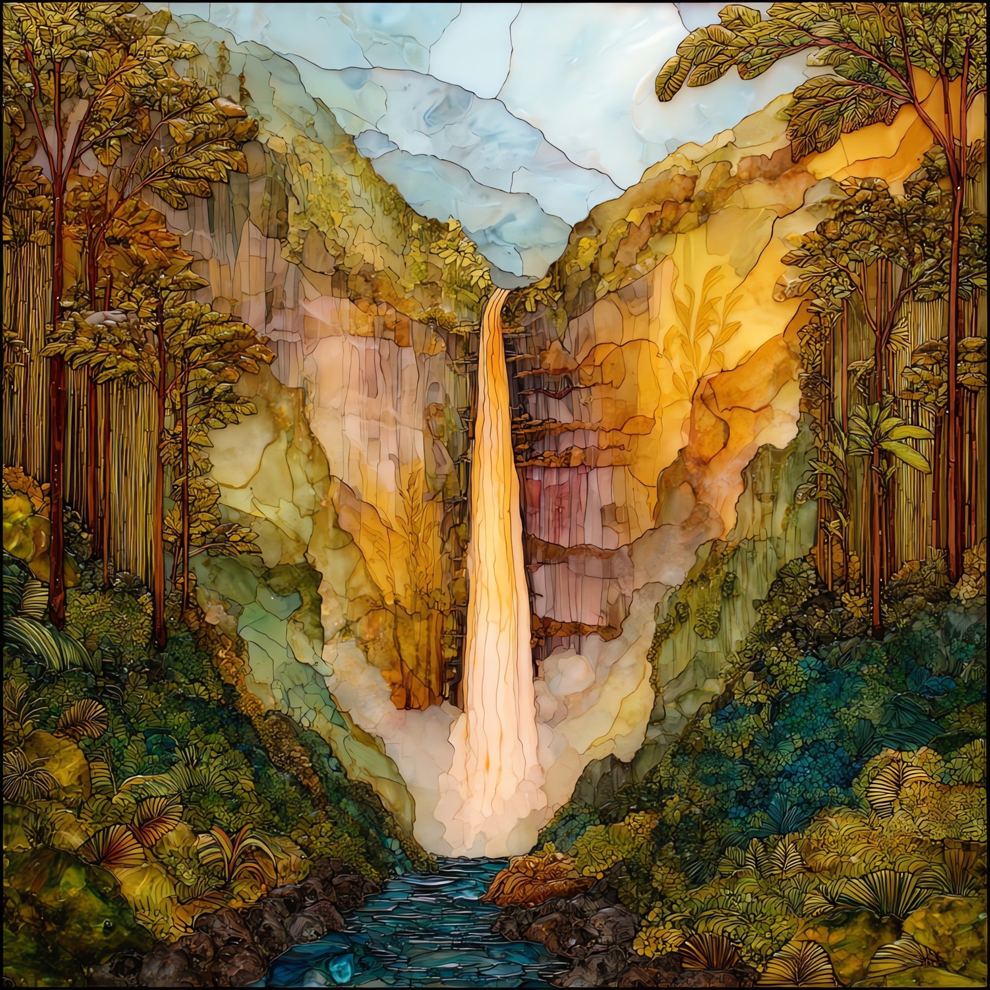 Akaka Falls Big Island Ceramic Art Tile — ceramic art tile