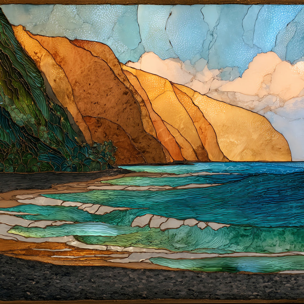 Pololu Black Sand Big Island Ceramic Art Tile — ceramic art tile