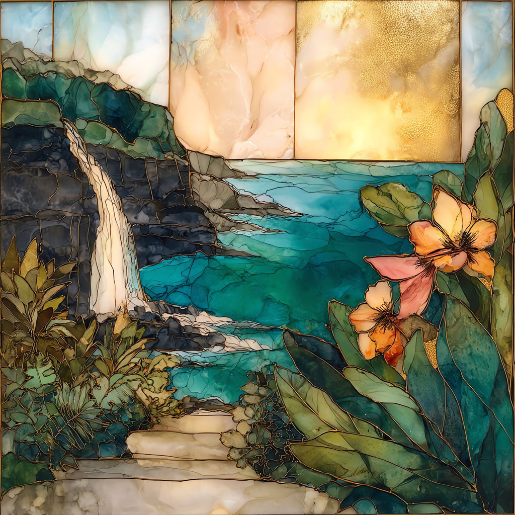 Onomea Bioreserve Big Island Ceramic Art Tile — ceramic art tile