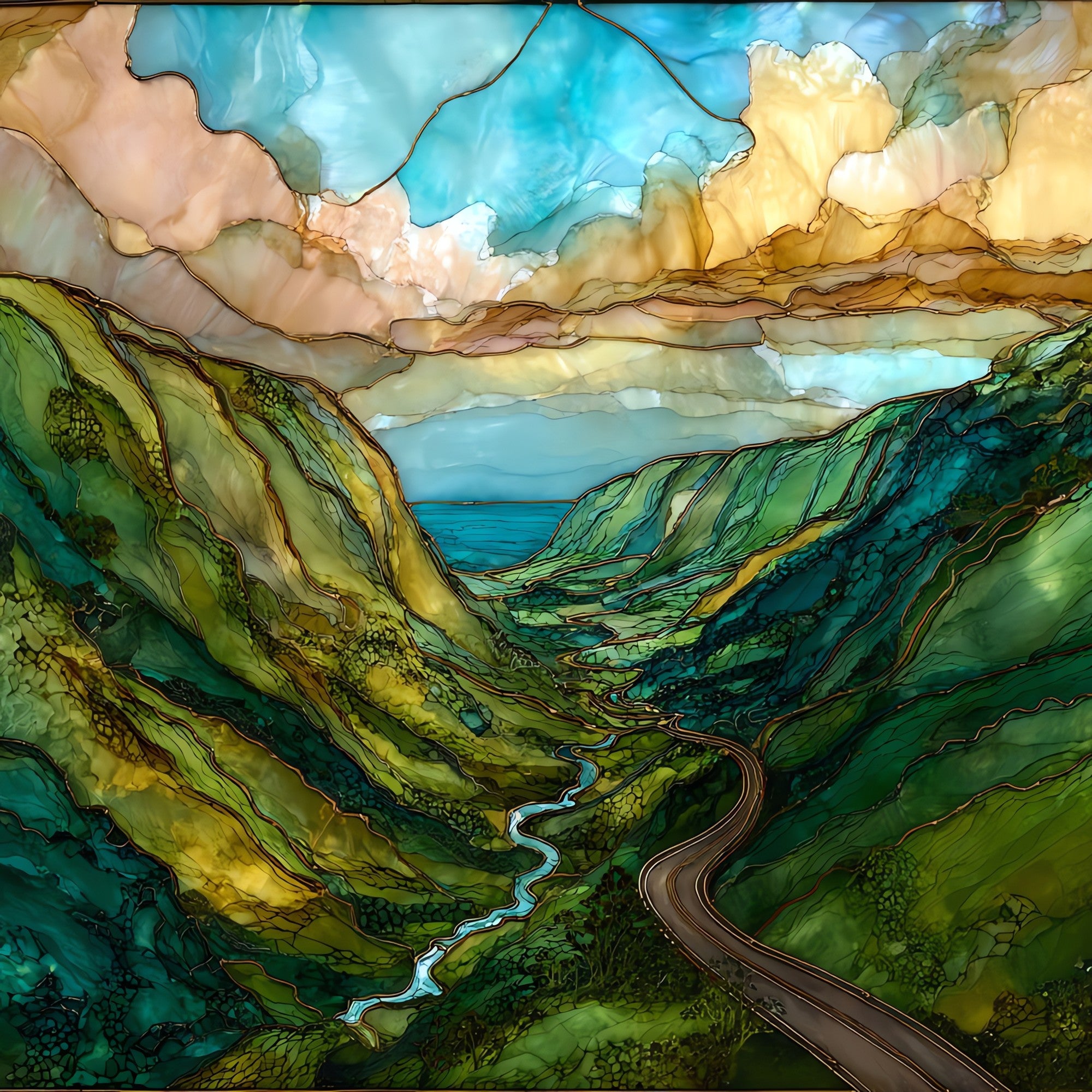 Hamakua Cane Road Big Island Ceramic Art Tile — ceramic art tile