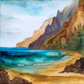 Hanakapiai Beach Kauai Ceramic Art Tile — ceramic art tile