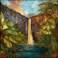 Hanakapiai Falls Kauai Ceramic Art Tile — ceramic art tile