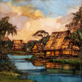 Kamokila Village Kauai Ceramic Art Tile — ceramic art tile