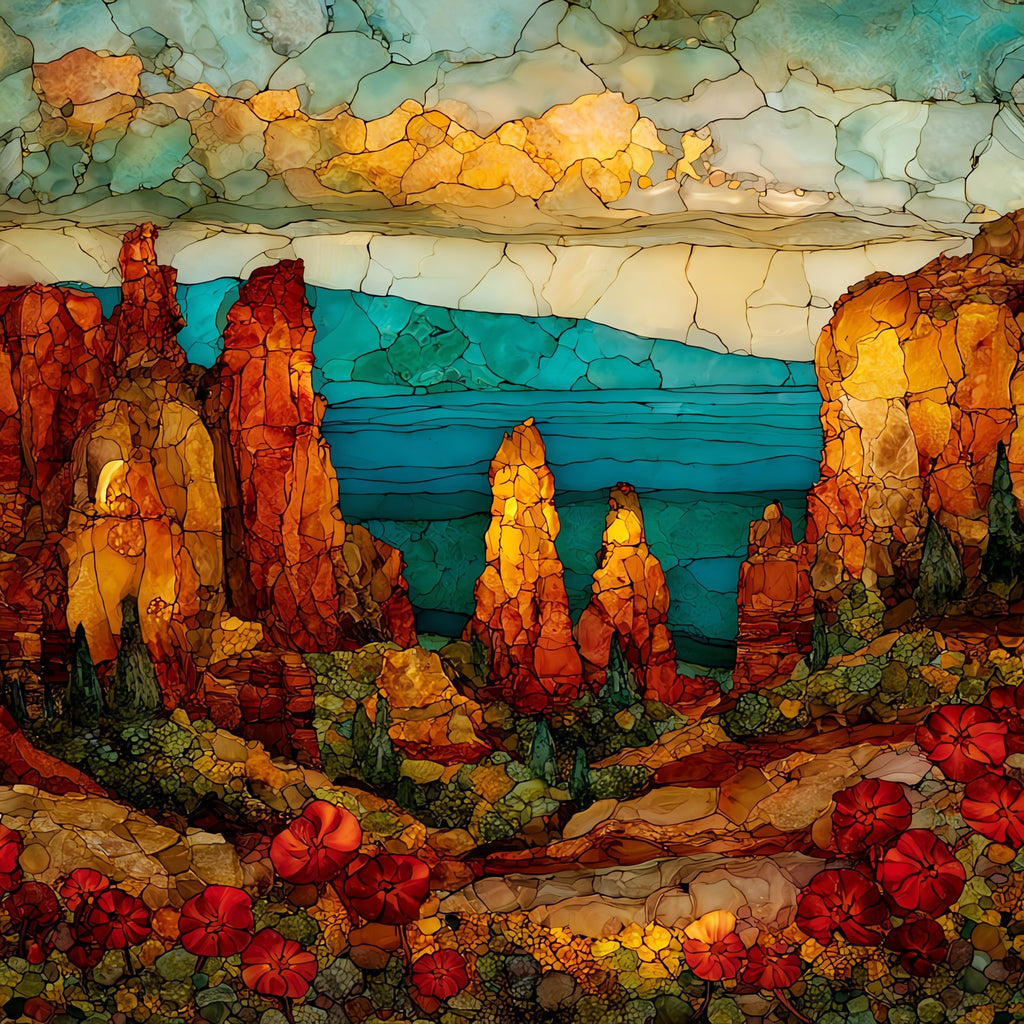 Garden of the Gods Lanai Ceramic Art Tile — ceramic art tile